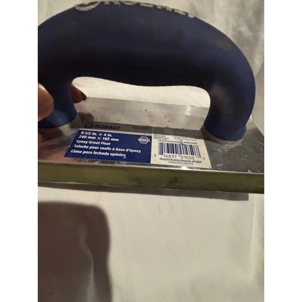 KOBALT 9 1/2 in. x 4 in. Epoxy Grout Float Trowel Blue Handle Flooring Tool